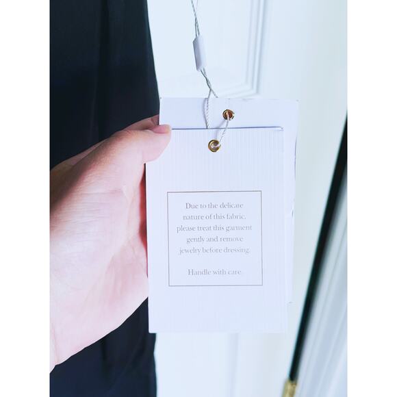 NWT Mac Duggal Black Crepe Belted Tulip Sleeve Midi Dress 8 Quiet Luxury Career - Picture 10 of 13